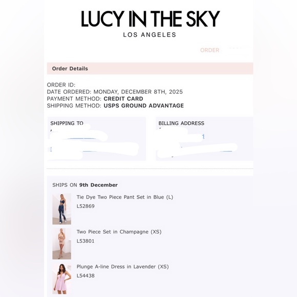 NWT- Lucy in the Sky Two Piece Set in Champagne - Picture 6 of 6